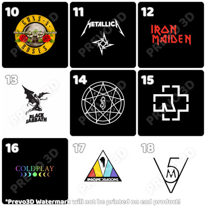 Magnet ili bedž s motivima glazbenih sastava | Rock, metal i retro stil | 4cm