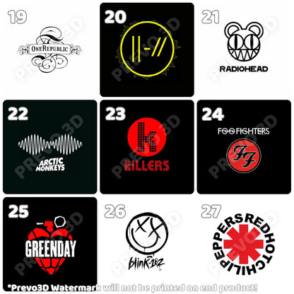 Magnet ili bedž s motivima glazbenih sastava | Rock, metal i retro stil | 4cm