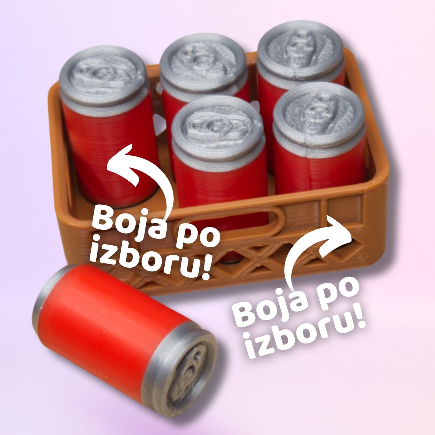 Mini magneti za hladnjak u obliku limenki | Set od 6 komada sa gajbicom