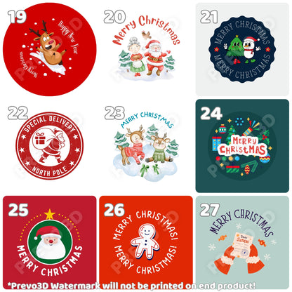 Božićni magneti za hladnjak ili bedževi | Blagdanski dizajni | 4cm