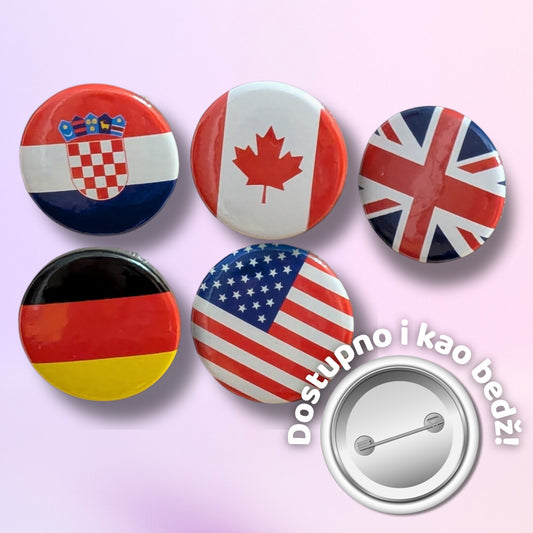 Magnet ili bedž sa zastavom države | Zastave svijeta | 4cm