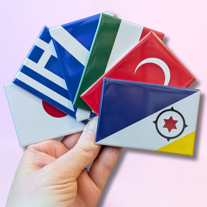 Pravokutni Magneti za hladnjak sa zastavama svijeta | 8x5 cm