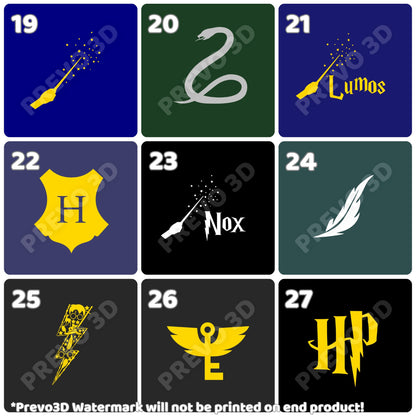 Harry Potter Kühlschrankmagnete oder Ansteck-Buttons | Magische Designs | 4cm