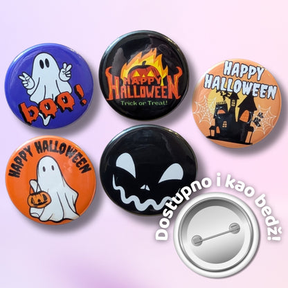 Halloween-Kühlschrankmagnete oder Ansteck-Buttons | Gruselige Designs | 4cm