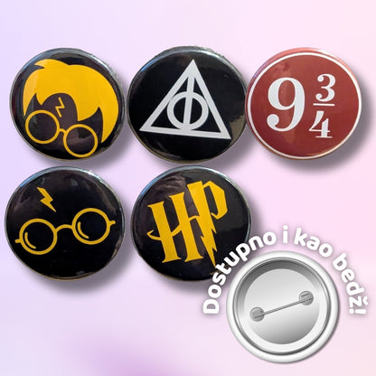 Harry Potter Kühlschrankmagnete oder Ansteck-Buttons | Magische Designs | 4cm