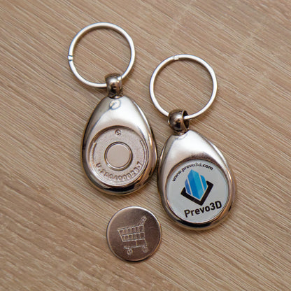 Personalized Photo or Logo Keychain | Shopping Cart Token Keyring | 25mm (1in) Round Insert