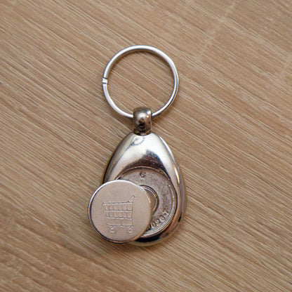 Personalized Photo or Logo Keychain | Shopping Cart Token Keyring | 25mm (1in) Round Insert