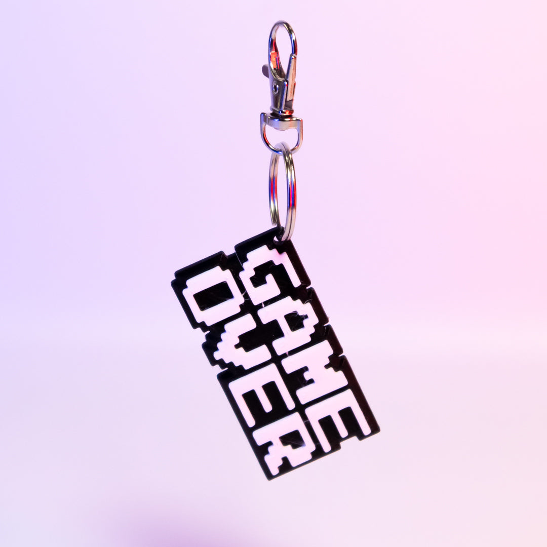 8-Bit retro gaming privjesak za ključeve | Insert Coin • Game Start • Game Over