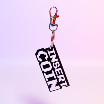 8-Bit retro gaming privjesak za ključeve | Insert Coin • Game Start • Game Over
