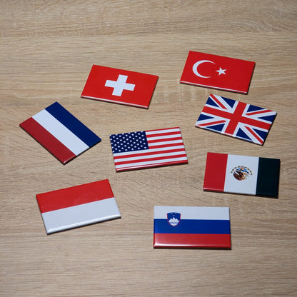 Pravokutni Magneti za hladnjak sa zastavama svijeta | 8x5 cm