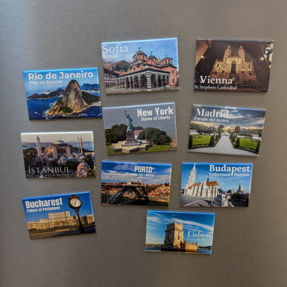 Personalizirani magnet za hladnjak s popularnim lokacijama | 8x5 cm