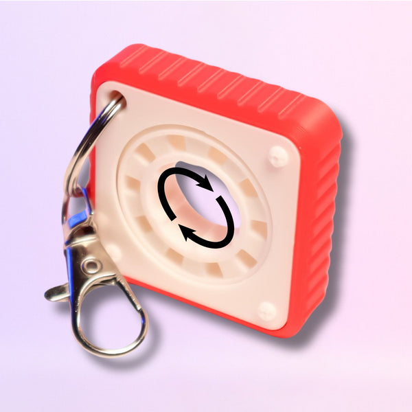 Retro Cassette Tape Fidget Keychain | Rotating Stress-Relief Center