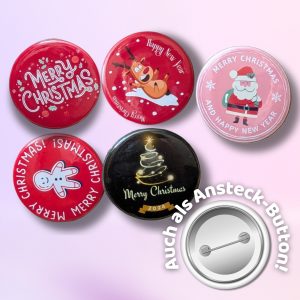 Weihnachts-KühlschrankMAGNETE oder Ansteck-BUTTONS | 38 mm (1,5")