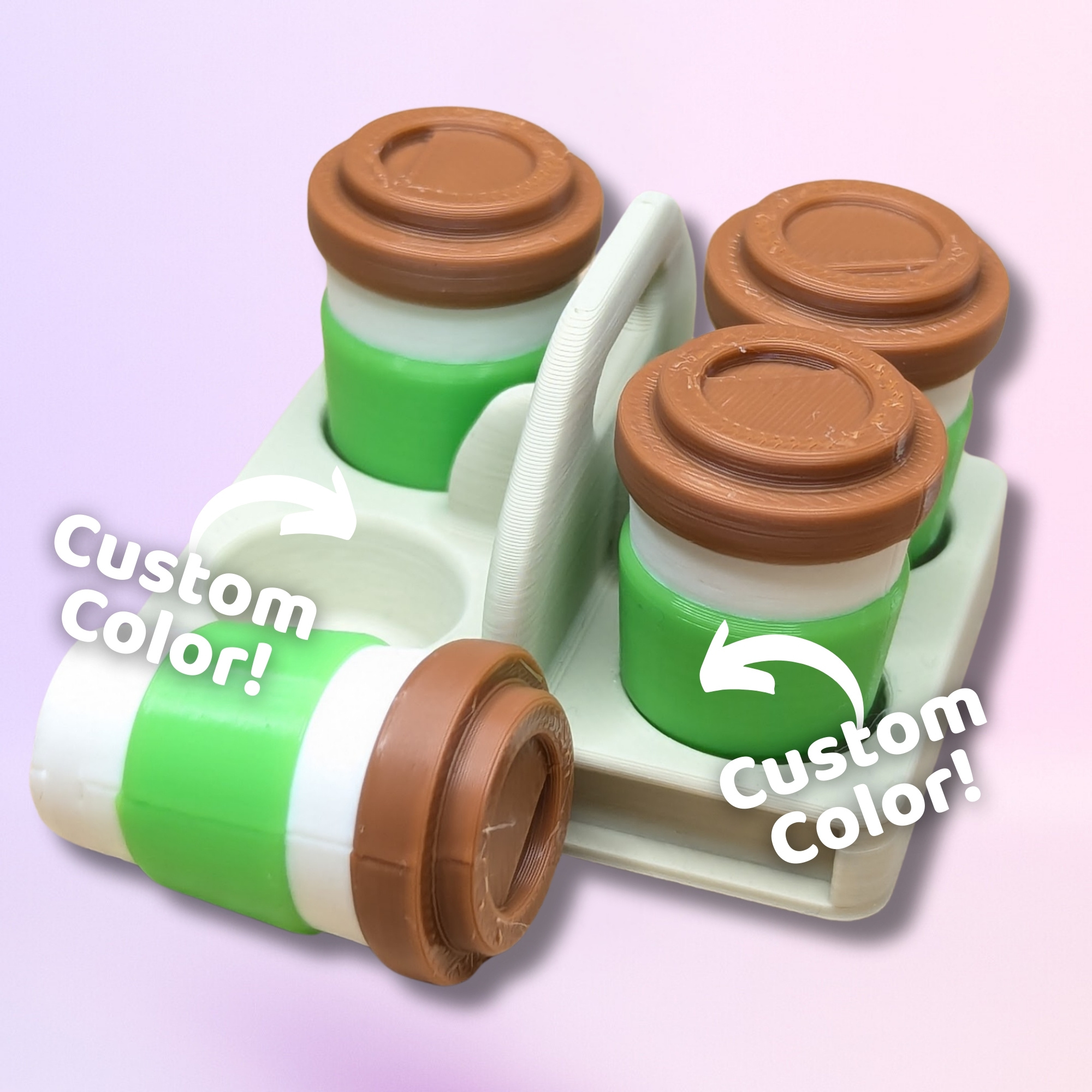 Mini Coffee Cup Fridge Magnets Set of 5 | Includes Magnetic Holder Tray