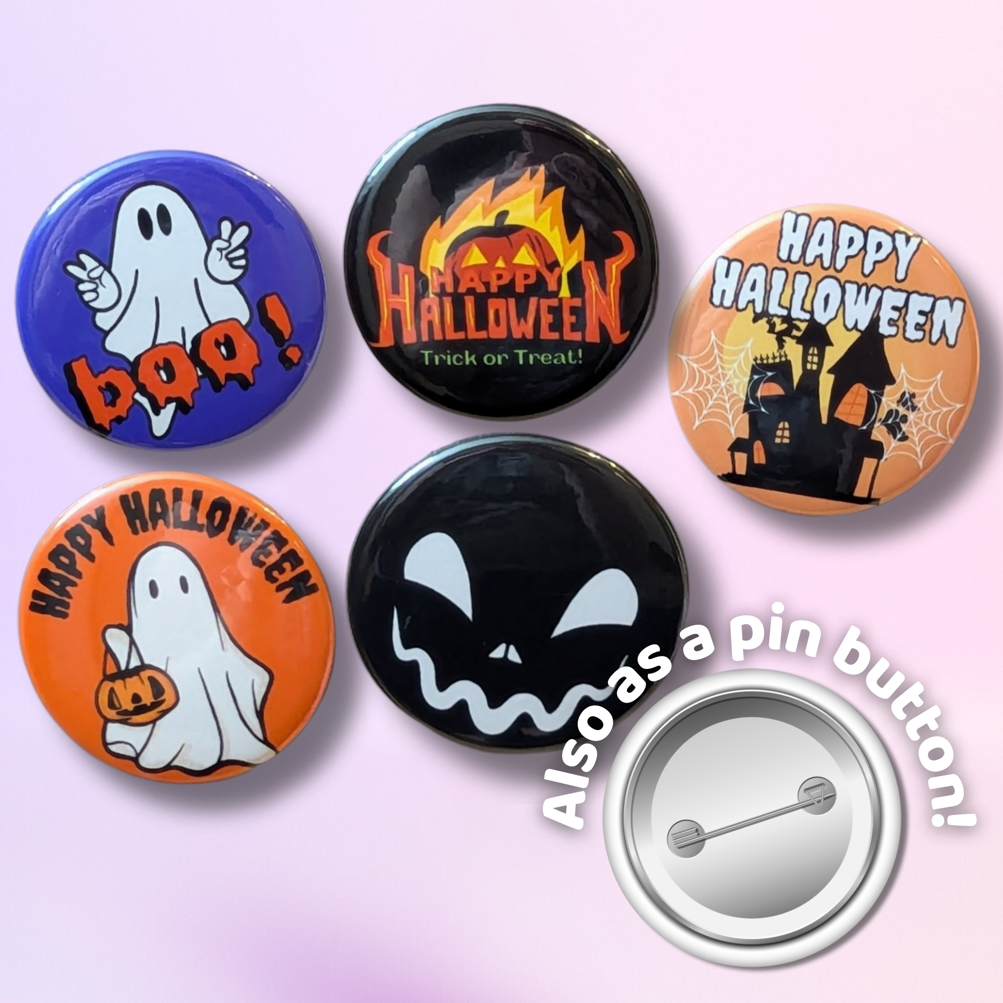 Halloween Fridge MAGNETS or Pin BUTTONS | 38mm (1.5")