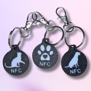 Pet NFC Tag Keychain β Scanable Pet ID with Owner Info | Essential Collar Accessory for Lost Pets