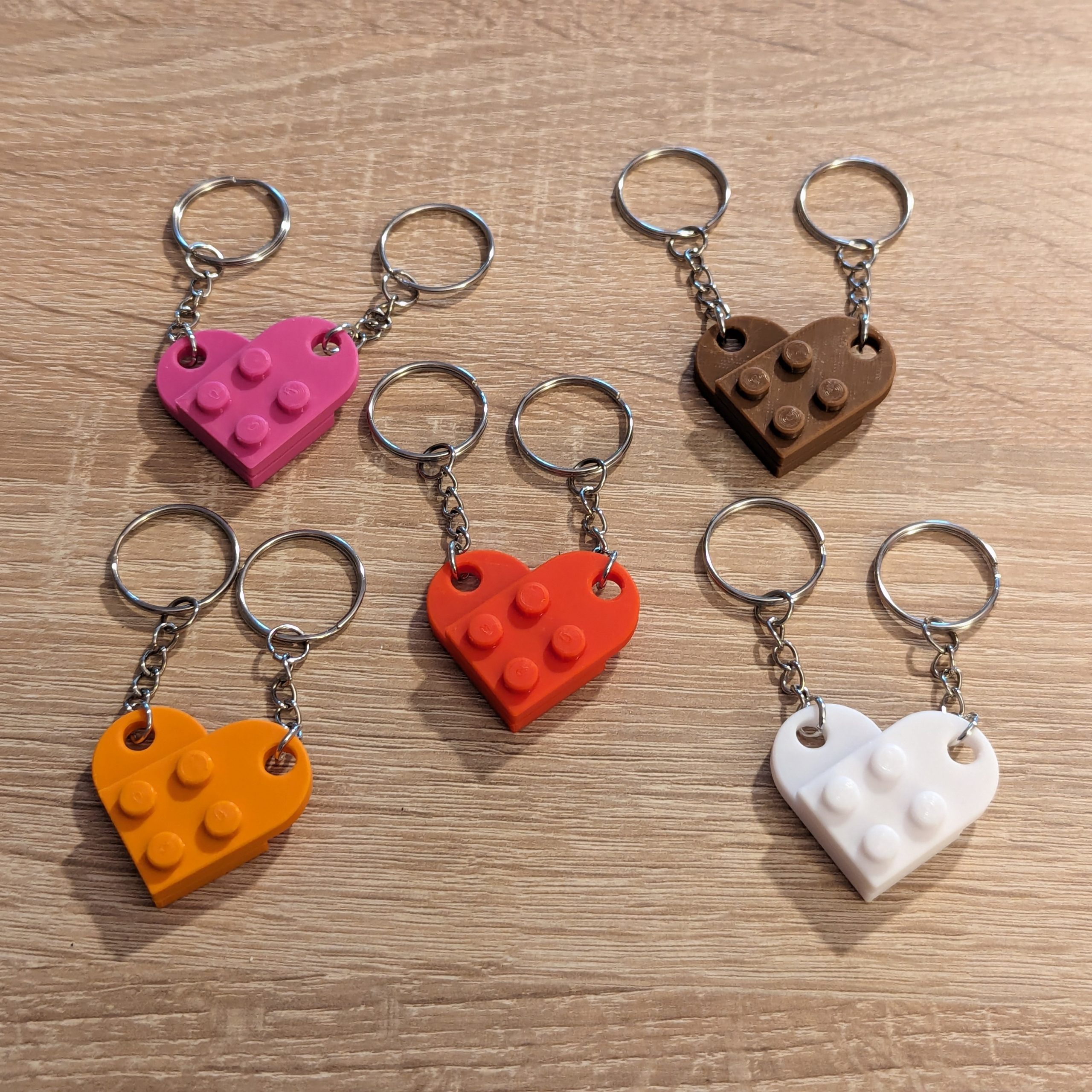 Building Blocks Partner, Lovers, Friends, Couples Heart Keychain β Pack of 2 - Image 2